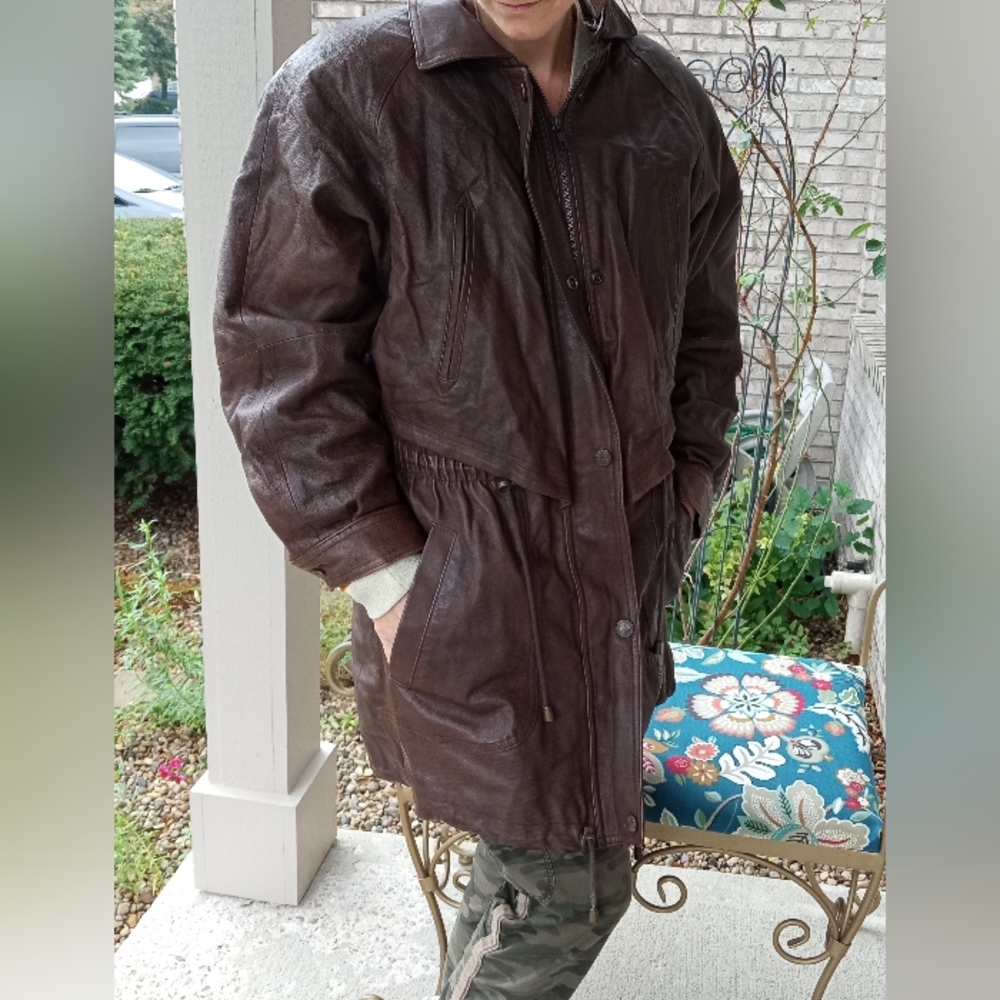 Vintage 80s (?) Wilson's brown leather jacket